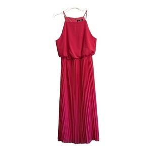 Sam Edelman Women's Size 2 Pleated Maxi Sleeveless Pretty Pink Chiffon Dress NEW